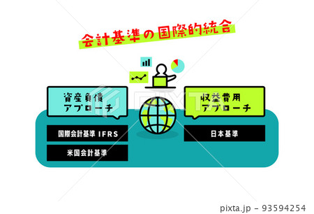 財務会計のイラストアイコン 財務会計のイラストアイコン 93594254