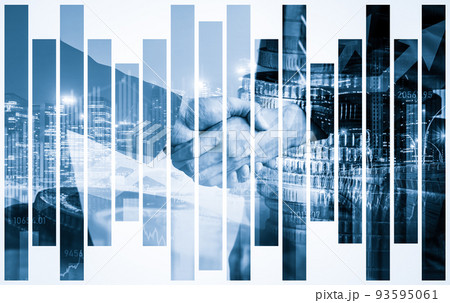 Business handshake on finance prosperity and money technology asset background 93595061