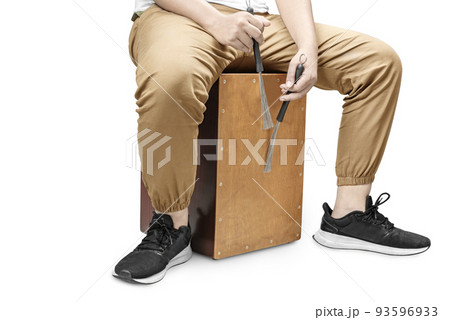 Man playing Cajon Man playing Cajon 93596933