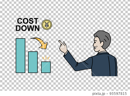Cost reduction Man in a suit middle aged office worker businessman cost reduction Cost reduction Man in a suit middle aged office worker businessman cost reduction 93597815