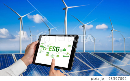 Green business transformation for environment saving and ESG business concept Green business transformation for environment saving and ESG business concept 93597892