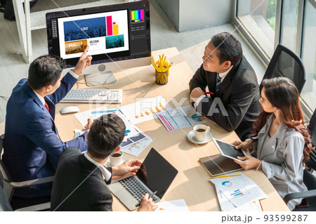 Graphic designer software for modern design of web page and commercial ads 93599287