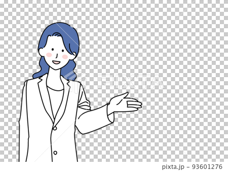 案内をする白衣の女性 93601276
