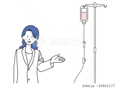 点滴を示す白衣の女性 93601277