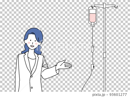 点滴を示す白衣の女性 93601277
