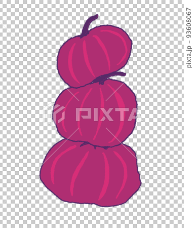 手描き風かわいいカボチャ 93608067