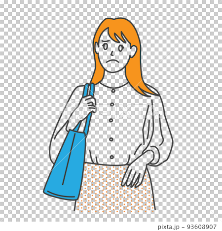 休閒女商人購物插畫素材 93608907