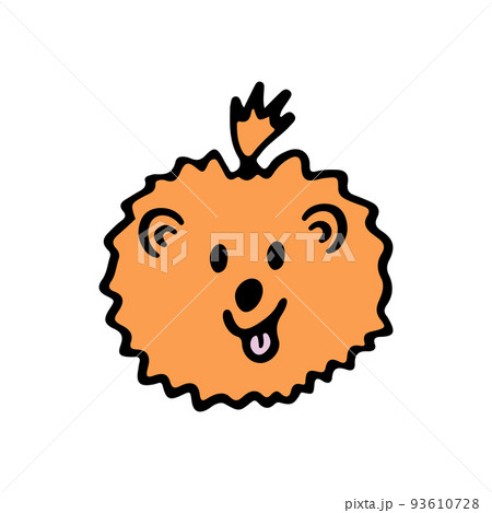 Funny puppy cartoon character doodle. Cute dog of pomeranian spitz breed line art. Nice happy pet isolated on white background. Hand drawn vector illustration in cartoon style. Funny puppy cartoon character doodle. Cute dog of pomeranian spitz breed line art. Nice happy pet isolated on white background. Hand drawn vector illustration in cartoon style. 93610728