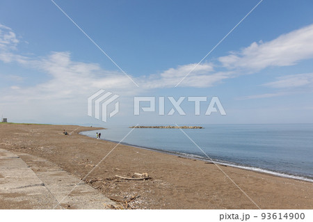 海と砂浜 新潟県柿崎中央海水浴場 海と砂浜 新潟県柿崎中央海水浴場 93614900