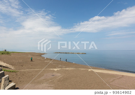 海と砂浜 新潟県柿崎中央海水浴場 海と砂浜 新潟県柿崎中央海水浴場 93614902