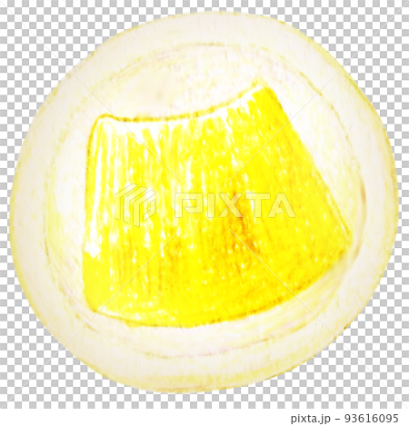 フルーツ大福の色鉛筆画ワンポイント　パイナップル 93616095