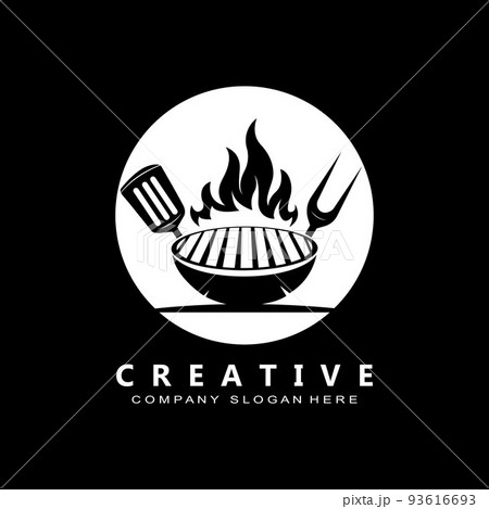 Vintage Retro Rustic barbecue logo. Food or grill design, icon vector illustration 93616693