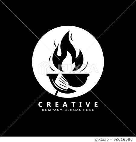 Vintage Retro Rustic barbecue logo. Food or grill design, icon vector illustration 93616696