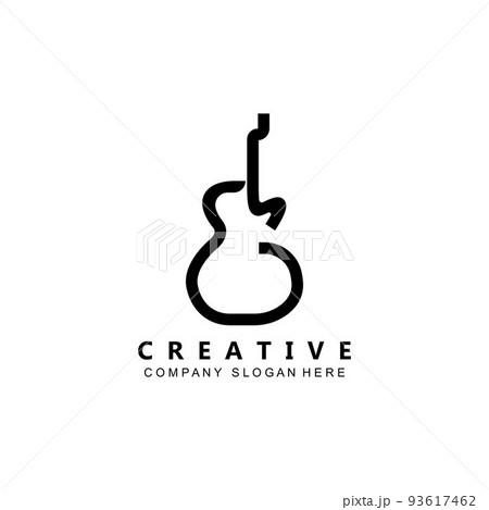 musician musical instrument guitar logo template vector icon 93617462