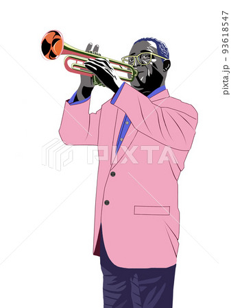 トランペットを吹く男性イラスト 93618547