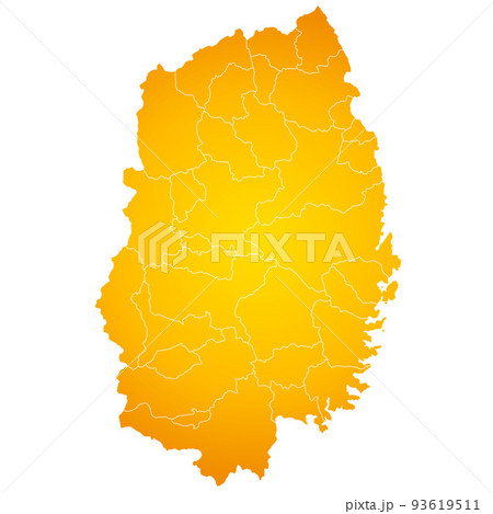 岩手県と市町村地図 93619511