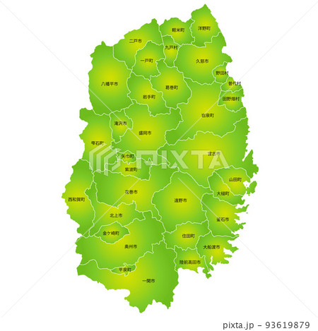 岩手県と市町村地図 93619879