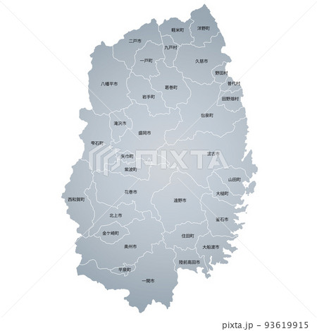 岩手県と市町村地図