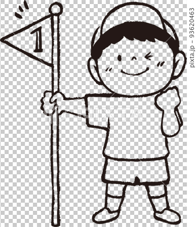 boy with first prize flag boy with first prize flag 93620463