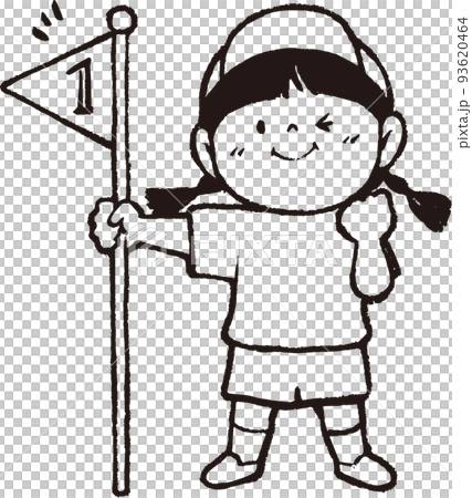 girl with first prize flag girl with first prize flag 93620464