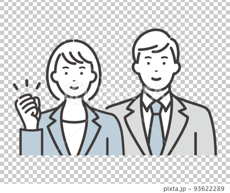 Male and female young business people doing their best Guts pose 93622289