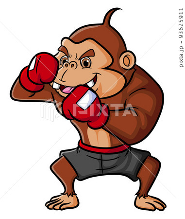 The strong chimpanzee as the professional boxer のイラスト素材 [93625911] - PIXTA