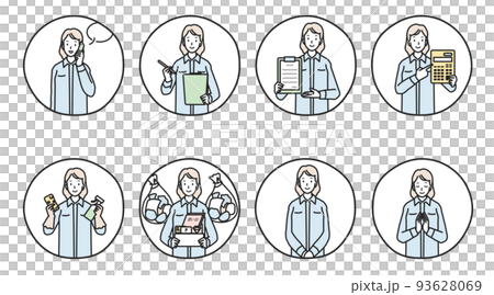 Various female workers for organizing belongings Various female workers for organizing belongings 93628069