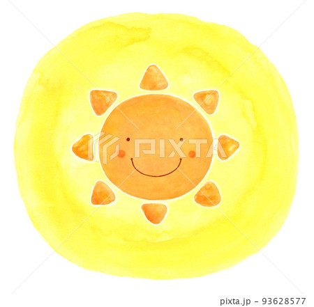 かわいい太陽（背景黄色） 93628577