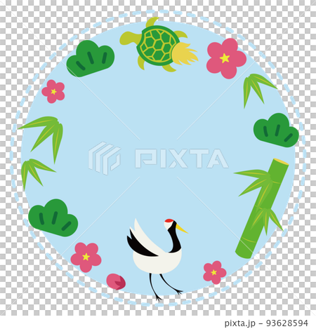 Congratulatory frame of pine, bamboo, plum, crane and turtle / New Year, New Year, New Year's card, New Year's card material Congratulatory frame of pine, bamboo, plum, crane and turtle / New Year, New Year, New Year's card, New Year's card material 93628594