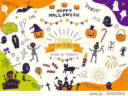 ハロウィンのアイコンセット ハロウィンのアイコンセット 93629269