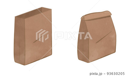 シンプルな紙袋イラストセット 93630205