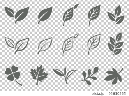 Leaf leaf icon illustration set - Stock Illustration [93630365] - PIXTA