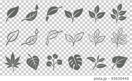 Leaf leaf icon illustration set 93630448