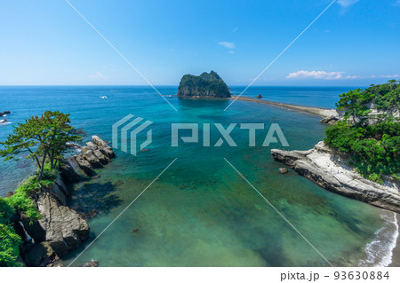 【静岡県】　西伊豆　トンボロ現象　堂ヶ島　三四郎島 93630884