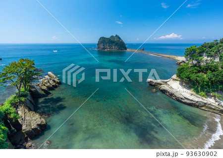 【静岡県】　西伊豆　トンボロ現象　堂ヶ島　三四郎島 93630902