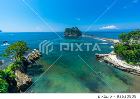 【静岡県】　西伊豆　トンボロ現象　堂ヶ島　三四郎島 93630909