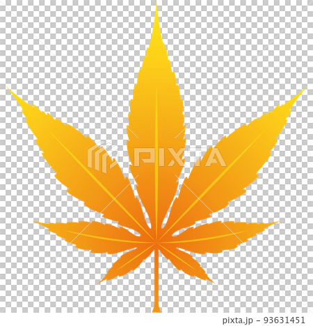 一片秋葉的插圖(黃色) 一片秋葉的插圖(黃色) 93631451