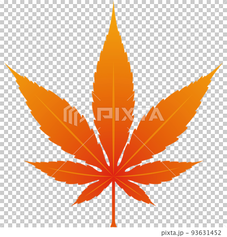 一片秋葉(橙色)的插圖 一片秋葉(橙色)的插圖 93631452