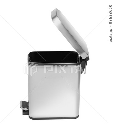 . The matte white trash can is isolated 93633650