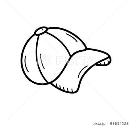 Baseball cap icon doodle vector illustration, sports cap with visor Baseball cap icon doodle vector illustration, sports cap with visor 93634528