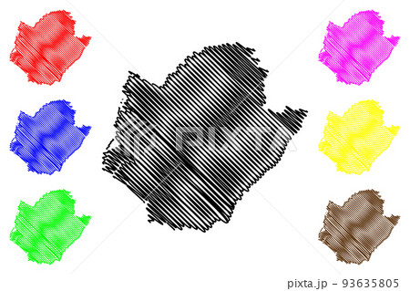 Tainan City (Administrative divisions of Taiwan, Republic of China, ROC, Special municipalities) map vector illustration, scribble sketch Tainan map 93635805