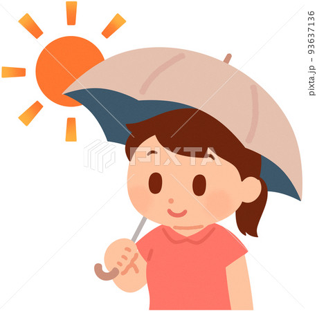 日傘をさす女性 93637136