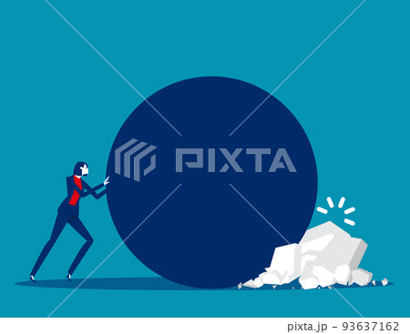 Businenss stuck in pushing forward. Business problem vector illustration Businenss stuck in pushing forward. Business problem vector illustration 93637162