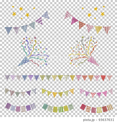 Crackers and garland (hand-drawn style) 93637631