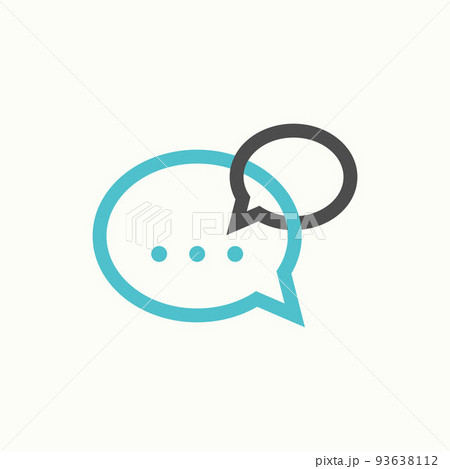 Simple and unique two or double talk chat sign on merge image graphic icon logo design abstract concept vector stock. Can be used as symbol related to communication or community 93638112