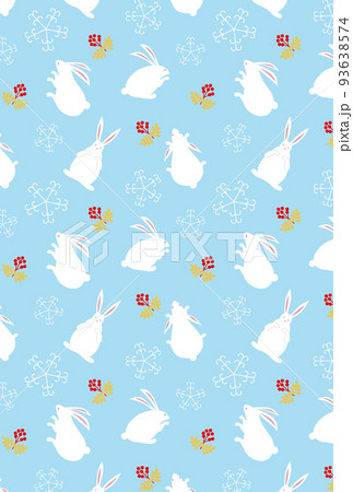 年賀2023雪兎と赤い実 93638574