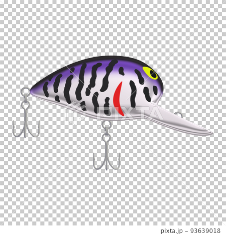釣具のイラスト素材　ルアー　クランクベイト　ディープダイバー（1_8）　紫とシルバー 93639018