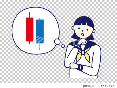 投資　家庭科　マネーリテラシー　イラスト 女性　学生 93639142