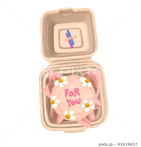 ランチボックスケーキ 도시락케이크 Lunch Box Cake ローソク付き誕生日ケーキのイラスト ランチボックスケーキ 도시락케이크 Lunch Box Cake ローソク付き誕生日ケーキのイラスト 93639657