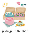 ランチボックスケーキ　도시락케이크　Lunch Box Cake　誕生日ケーキのイラスト 93639658